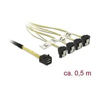 - Câble SATA / SAS - SAS 6Gbit/s - Disque dur SAS Mini 4x (SFF-8643) (P) pour SATA (R) incliné - 50 cm