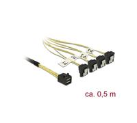 - Câble SATA / SAS - SAS 6Gbit/s - Disque dur SAS Mini 4x (SFF-8643) (P) pour SATA (R) incliné - 50 cm