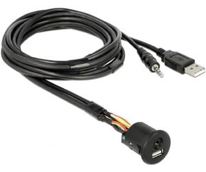 DeLOCK 85718 câble USB 1,5 m USB Type-A + 3.5 mm 4 pin Noir