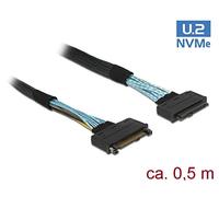 DeLOCK 85738 câble Serial Attached SCSI (SAS) 0,5 m 4 Gbit/s Noir - Câbles Serial Attached SCSI (SAS) (0,5 m, SFF-8639, SFF-8639, Droit, Droit, Male connector / Female connector)