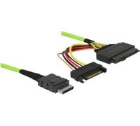 DeLOCK 85756, 1 m, SFF-8611, SFF-8639 + SATA 15 broches, noir, sachet PE, 1 pièce