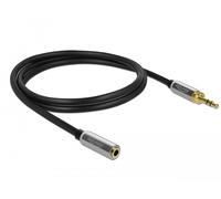 DeLOCK 85780 câble audio 1 m 3,5mm Noir, Gris