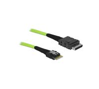 DeLOCK 85801 - Câble SAS 0.5m, OCuLink SFF-8611 vers Slim SAS SFF-8654, 32 Gbit/s, AWG 33, Noir/Vert