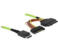 DeLOCK 85802 câble Serial Attached SCSI (SAS) 0,5 m 32 Gbit/s Black / Green - Câbles Serial Attached SCSI (SAS) (0,5 m, OCuLink SFF-8611, U.2 SFF-8639, Droit, Droit, Male connector / Female connector)