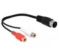 DeLOCK 85835 câble audio 0,2 m DIN (5-pin) 2 x RCA Noir