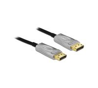 DeLOCK 85886 Câble DisplayPort 1.4 15m Noir, Résolution 7680x4320, Connecteurs Mâle/Mâle, Contacts Or, Débit 32.4 Gbit/s, Diamètre 5.4mm
