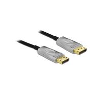 DeLOCK 85887 Câble DisplayPort 1.4 Noir 20m, 7680x4320 30Hz, 32.4 Gbit/s, connecteurs mâles plaqués or, diamètre 5.4mm.