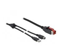 DeLOCK 85941 câble d'imprimante 2 m Noir; DeLOCK 85941, 2 m, PoweredUSB, USB A/Hosiden Mini-DIN 3 pin, Mâle/Mâle, Noir, Chine
