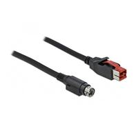 DeLOCK 85948 câble d'imprimante 4 m Noir; DeLOCK 85948, 4 m, PoweredUSB, Hosiden Mini-DIN 3-pin, Mâle/Mâle, Noir, 1 pièce(s)