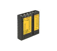 DeLOCK 86107 Testeur de Câbles RJ-45/RJ-12, PoE IEEE 802.3af/at, 9V, Indicateurs LED, Dimensions 96x104x27mm, Noir/Jaune