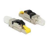 DeLOCK 86285 connecteur de fils RJ45 Noir, Transparent et Jaune