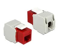 DeLock 86344 Adaptateur Module Keystone RJ45 Rouge