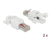 DeLOCK 86416 RJ-45 Blanc connecteur de Fils - Connecteurs de Fils (RJ-45, Blanc, Cat6, U/UTP (UTP), 18 mm, 52,8 mm) Blanc