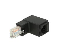 DeLOCK 86424 Adaptateur RJ-45 Femelle à Femelle 90° Noir - Connecteurs plaqués Or, Blindage U/UTP (UTP) - Dimensions 33x50x18.5mm