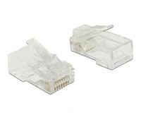 DeLOCK 86451 connecteur de fils RJ-45 Transparent - Connecteurs de fils (RJ-45, Transparent, Polycarbonate, Cat5e, U/UTP (UTP), Or)