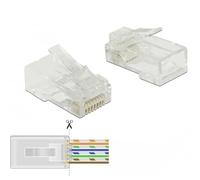 DeLOCK 86453 connecteur de fils RJ-45 Transparent - Connecteurs de fils (RJ-45, Transparent, Polycarbonate, Cat6, U/UTP (UTP), Or)