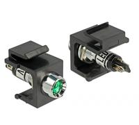 DeLOCK 86456 connecteur de fils Keystone LED Noir, Vert, Acier inoxydable