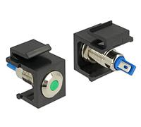 DeLOCK 86463 Keystone LED Noir, Bleu, Vert, Acier inoxydable connecteur de fils - Connecteurs de fils (Keystone LED, Noir, Bleu, Vert, Acier inoxydable, 6 DC, 3 A, 16,3 mm, 27,3 mm)