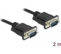 DeLOCK 86574, Noir, 2 m, RS-232 Sub-D9, RS-232 Sub-D9, Mâle, Mâle