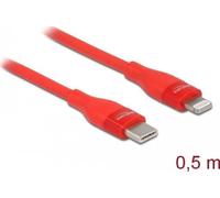 DeLOCK 86633, 0,5 m, Lightning, USB C, Mâle, Mâle, Rouge