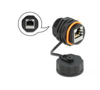 Delock 86695 Connecteur de câble femelle RJ45 vers prise RJ45 CAT.6A avec capuchon étanche à l'eau 86695 noir 1 pc(s)