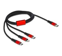 DeLOCK 86711 câble USB 1 m USB 2.0 USB C USB C/Micro-USB B/Lightning Noir, Rouge