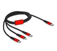 DeLOCK 86711 câble USB 1 m USB 2.0 USB C USB C/Micro-USB B/Lightning Noir, Rouge