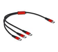 DeLOCK 86712 câble USB 0,3 m USB 2.0 USB C 3X USB C Noir, Rouge