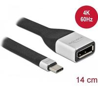 DeLOCK 86934, 0,14 m, USB Type-C, DisplayPort, Mâle, Femelle, Droit