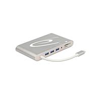 DeLOCK 87298 Station d'accueil USB 3.2 Gen 1 Type-C Argent, Lecteur Cartes SD/MMC/MicroSD, HDMI, Mini DisplayPort, RJ-45, 3x USB-A, Audio, Android/Windows