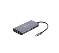 DeLOCK 87683 Station d'accueil USB 3.2 Gen 1 Type-C, DisplayPort/HDMI 4K, USB-A/USB-C, Gigabit Ethernet, Lecteur SD/SDHC/SDXC, USB Power Delivery 100W, Gris, Compatible Windows/macOS/ChromeOS