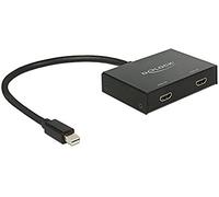 Delock Displayport 1.2 Splitter 1 x mini Displayport in > 2 x HDMI out 4K - Répartiteur vidéo/audio - 2 x HDMI - de bureau Noir G