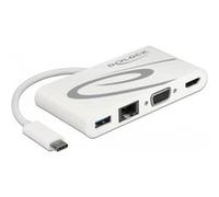 DeLOCK Concentrateur USB 87731 – Type-C 3.2 Gen 1 (3.1 Gen 1) – Gris/Blanc