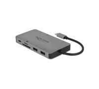 DeLOCK 87735 Station d'accueil USB 3.2 Gen 1 Type-C Gris, 2x USB-A, HDMI, VGA, Lecteur SD/SDHC/SDXC, Résolution 4K, Compatible Windows/macOS/Linux