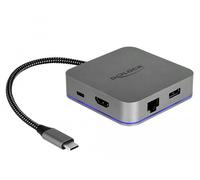 Delock 87742 Station d'accueil USB Type-C™ pour appareils Mobiles 4K - HDMI/Hub/LAN/PD 3.0 avec éclairage LED