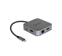 DeLOCK 87742 Station d'accueil Tablette Gris - USB, Ethernet, HDMI, 3x USB 3.2 Gen 1 Type-A, 1x USB Type-C - 75x75x19 mm, câble 0.2m