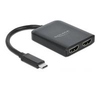 Delock 87755 - HDMI - 2x HDMI - 3840 x 2160 pixels - noir - plastique - 4K Ultra HD