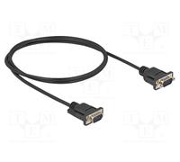 DeLOCK Câble Serial RS-232 Mâle/Mâle D-Sub9 1m, AWG28, PVC Noir, Diamètre 5mm, Connecteurs droits