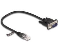 Delock 88008 RJ45 / série Câble réseau, câble patch 0.30 m noir 1 pc(s)