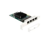 DeLOCK 88208 Carte PCIe x4 vers 4 Ports RJ45 Gigabit LAN, Standard PCIe 2.0, Compatible Windows 10/11, Gris, Pour PC