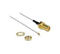 DeLOCK 88814 : Câble Coaxial 2m, Connecteur MHF IV (I-PEX) vers HSC MXHP32, Impédance 50 Ohm, Gris, Code SH 85442000