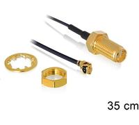 DELOCK 88824 - Câble d'antenne HF, fiche SMA > prise MHF® I, 35 cm