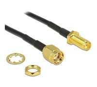DELOCK 88876 CABLE COAXIAL 0,2 M RP-SMA NEGRO