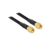 DeLOCK 88893 : Câble coaxial LMR195 10m SMA vers SMA, 50 Ohm, Noir - Connecteurs droits