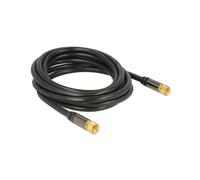 DeLOCK 88920 : Câble Coaxial RG-6/U 3m Noir, Connecteurs F Plaqué Or, Impédance 75 Ohm, Conditionnement Sachet Polyéthylène.
