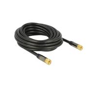 DeLOCK 88921 Câble Coaxial RG-6/U 5m Connecteurs F Plaqué Or 75 Ohm Noir - Conditionnement Sachet Polyéthylène