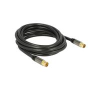 DeLOCK 88924 Câble Coaxial RG-6/U 3m IEC/IEC Noir - Connecteurs Plaqué Or, Impédance 75 Ohm, Conditionnement Sachet PE
