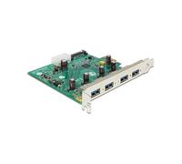DeLOCK 89323 : Carte Adaptateur Interne PCIe vers USB 3.2 Gen 1 (3.1 Gen 1) 4 Ports Type A, Débit 5 Gbit/s, Compatibilité Windows