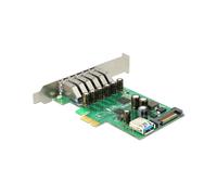 DeLOCK 89377 - Carte PCIe vers SATA + USB 3.2 Gen 1 (3.1 Gen 1) - 7x USB-A, 1x SATA Interne, 1x USB Interne - 5 Gbit/s - Windows/Linux