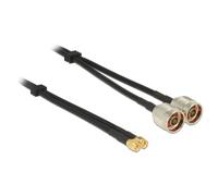 DeLOCK 89467 câble coaxial RG-58 5 m 2 x N plug 2 x SMA plug Noir
